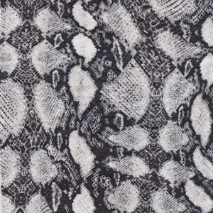 1 3/4 YD PC-Black/Silver/White Snakeskin Lawn Fabric