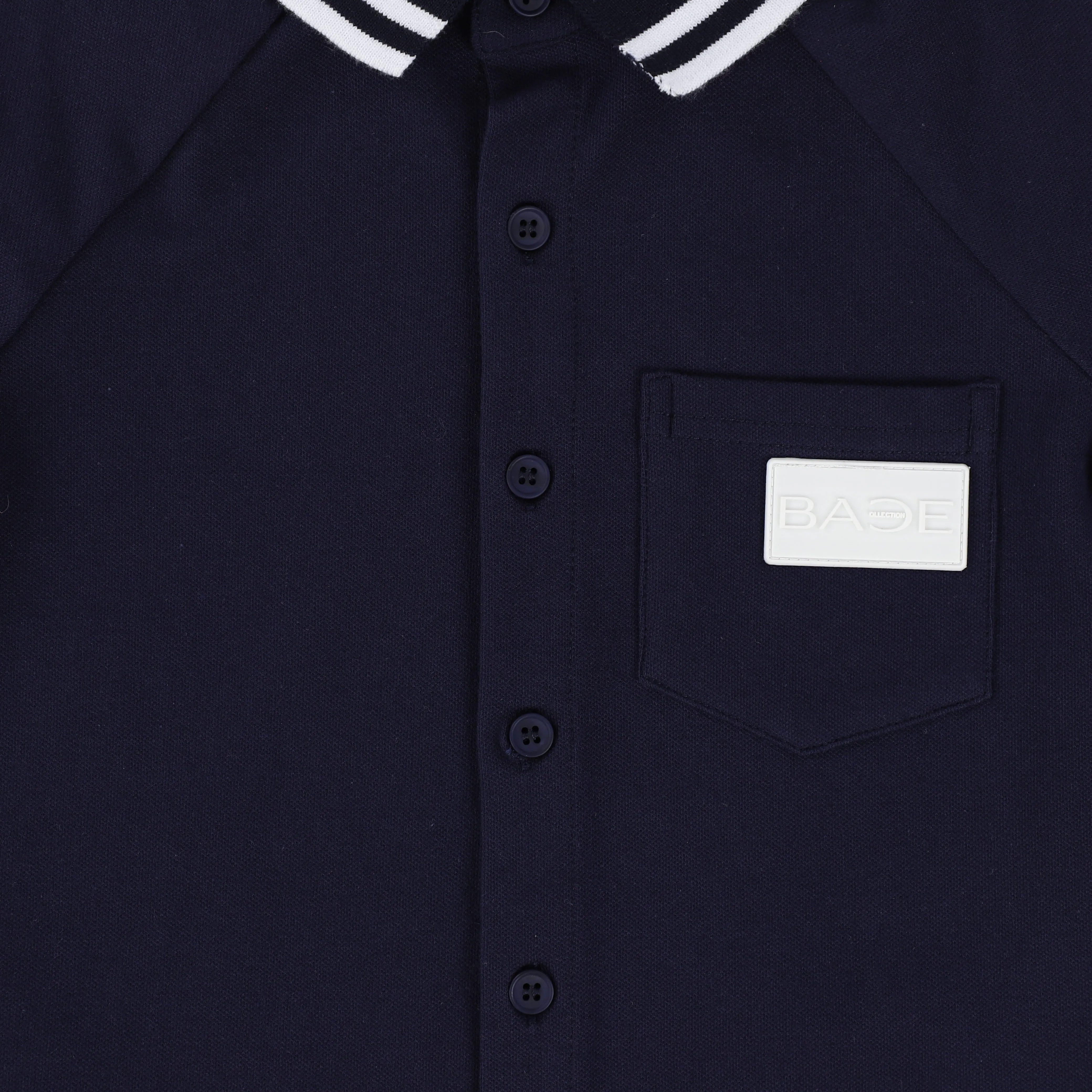 BACE COLLECTION NAVY PIQUE BUTTON DOWN TOP [Final Sale]