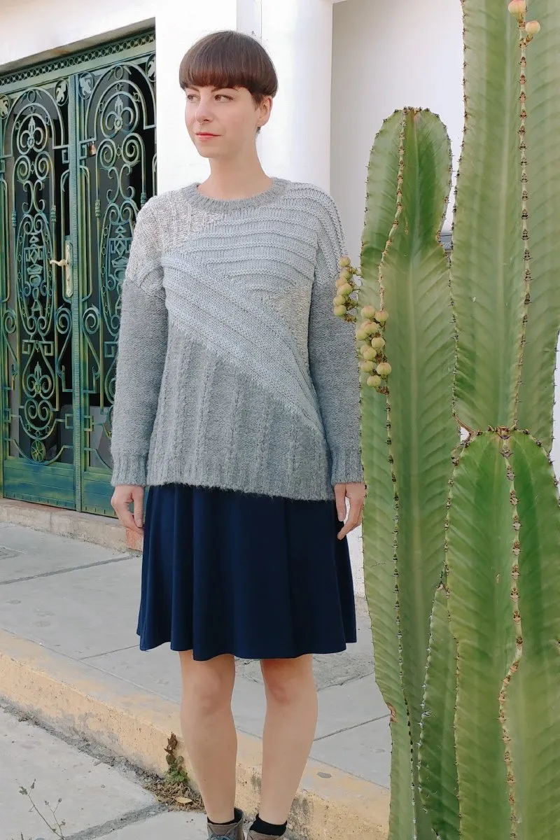 Bianca - alpaca chunky grey sweater