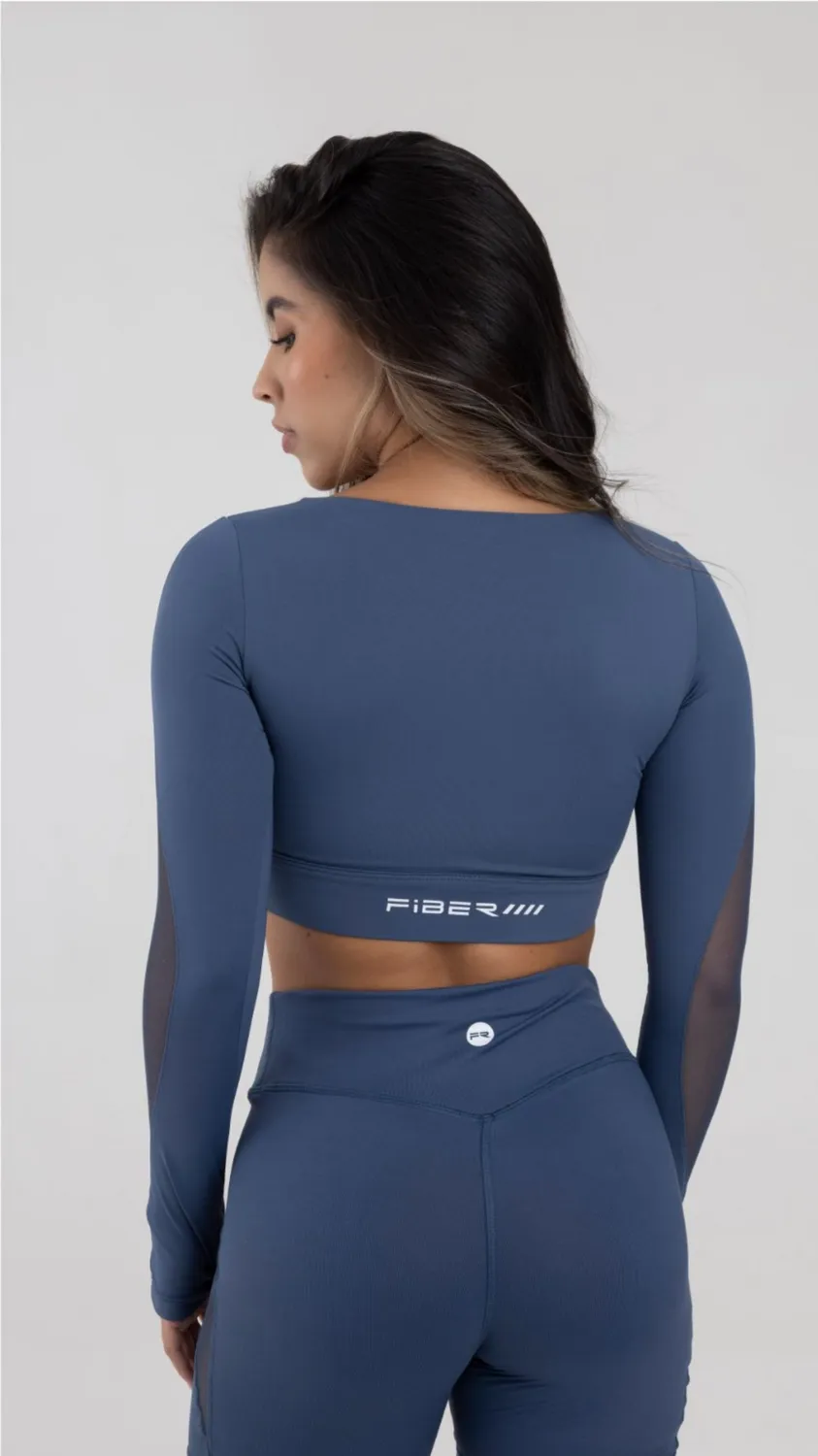 Blue Workout Long Sleeve Top