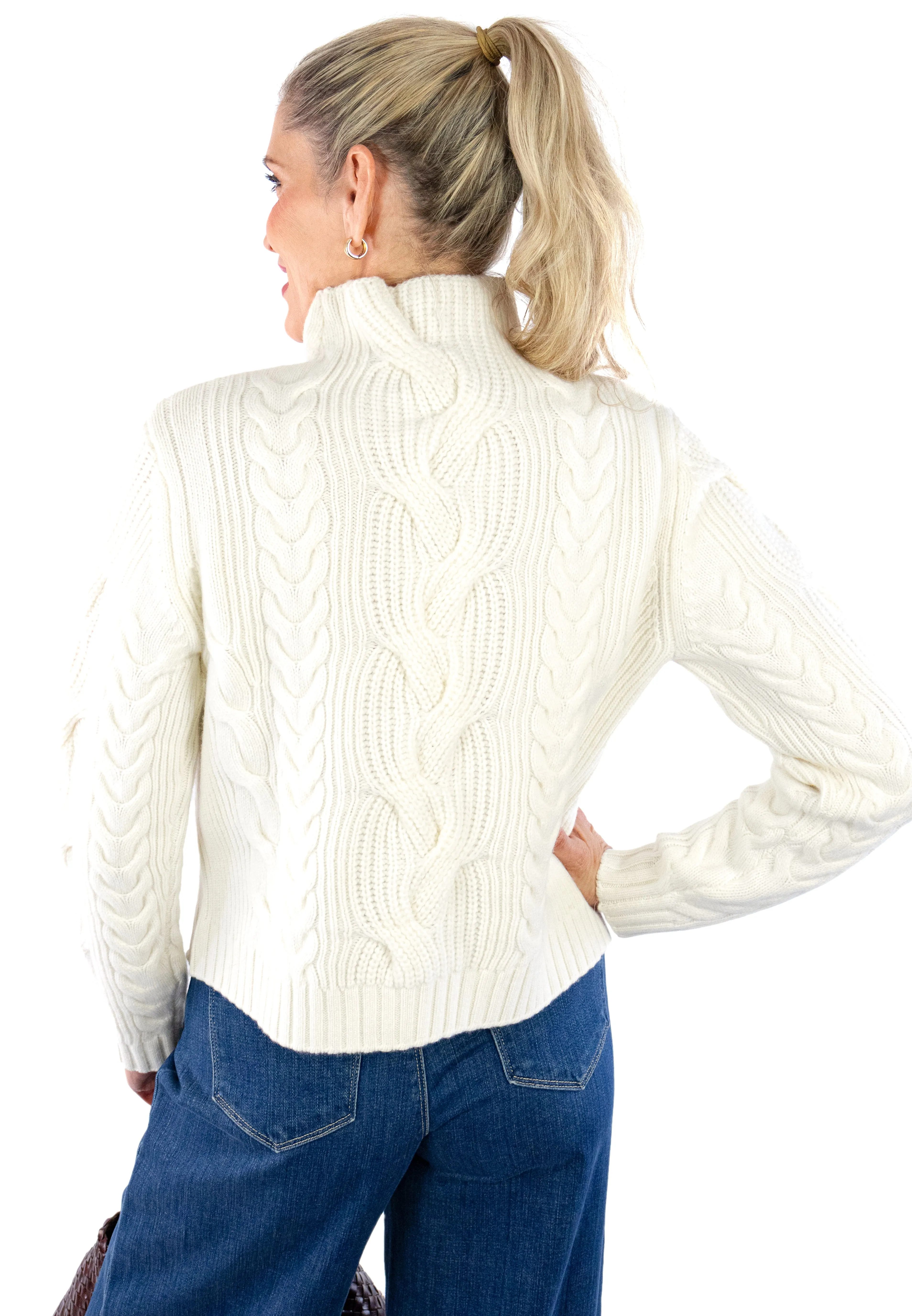 Chunky Funnel Neck Sweater - Chalk