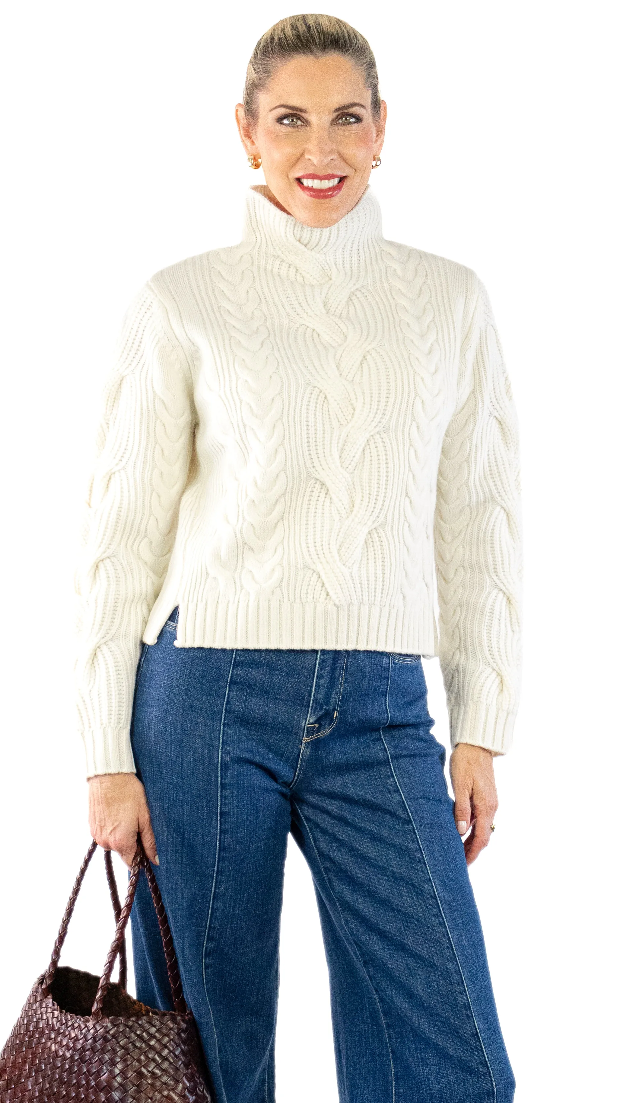 Chunky Funnel Neck Sweater - Chalk