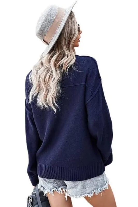 Chunky Knit V-Neck Sweater