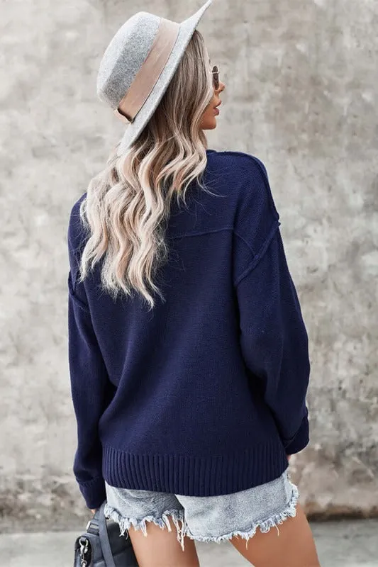 Chunky Knit V-Neck Sweater