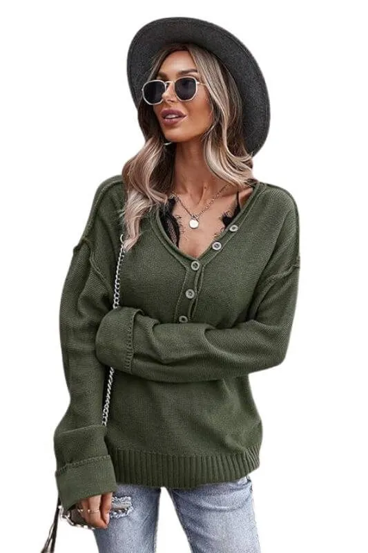 Chunky Knit V-Neck Sweater