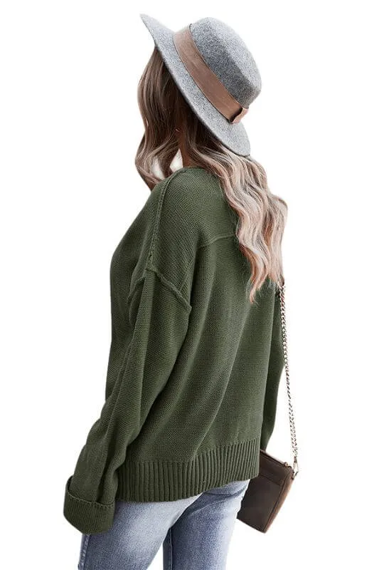 Chunky Knit V-Neck Sweater