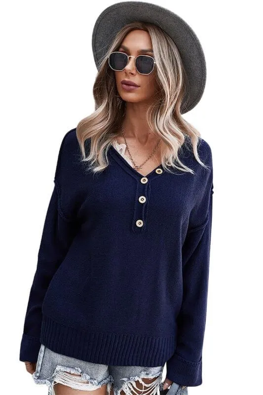 Chunky Knit V-Neck Sweater