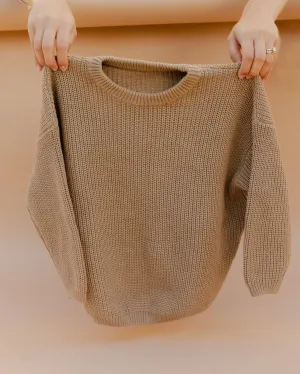 Chunky Knitted Sweater in Taupe