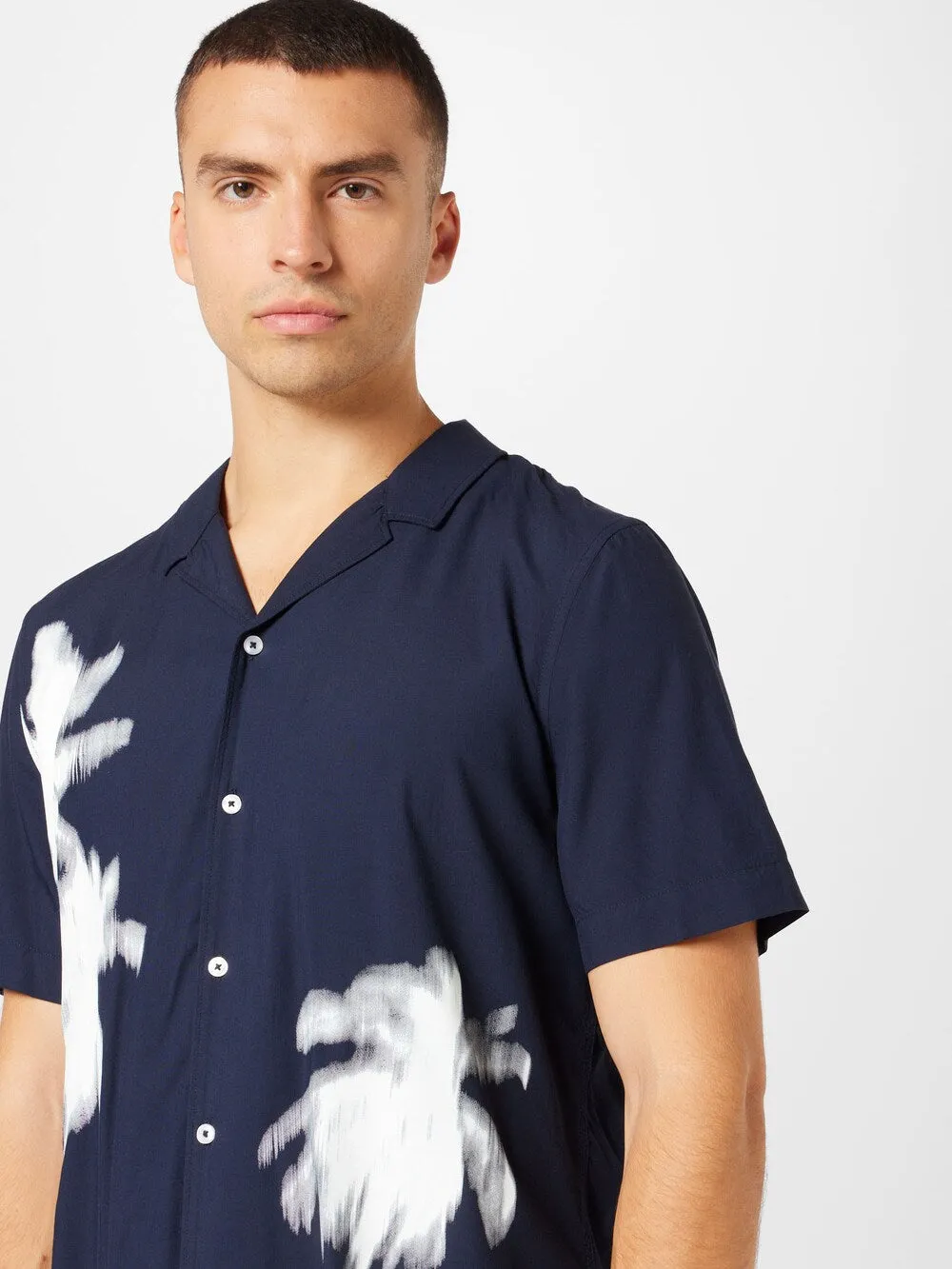 Comfortable button-down shirt Sliver, dark blue