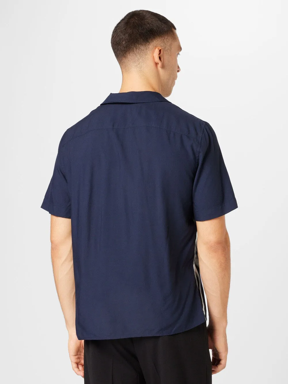 Comfortable button-down shirt Sliver, dark blue