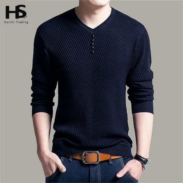 COODRONY Sweater Men Casual V-Neck Pullover Men Autumn Slim Fit Long Sleeve Shirt Mens Sweaters Knitted Cashmere Wool Pull Homme