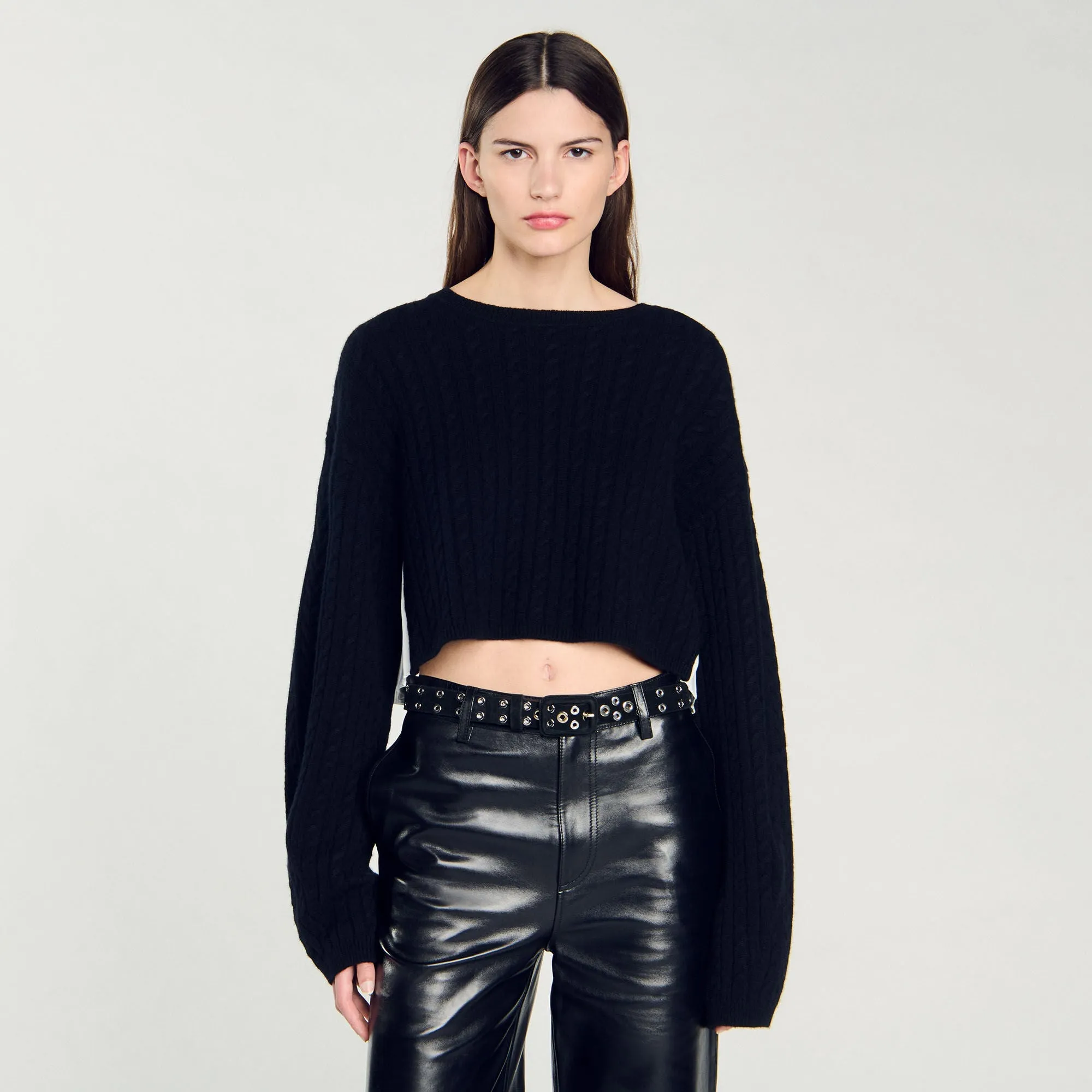 Cropped Cashmere And Wool Jumper