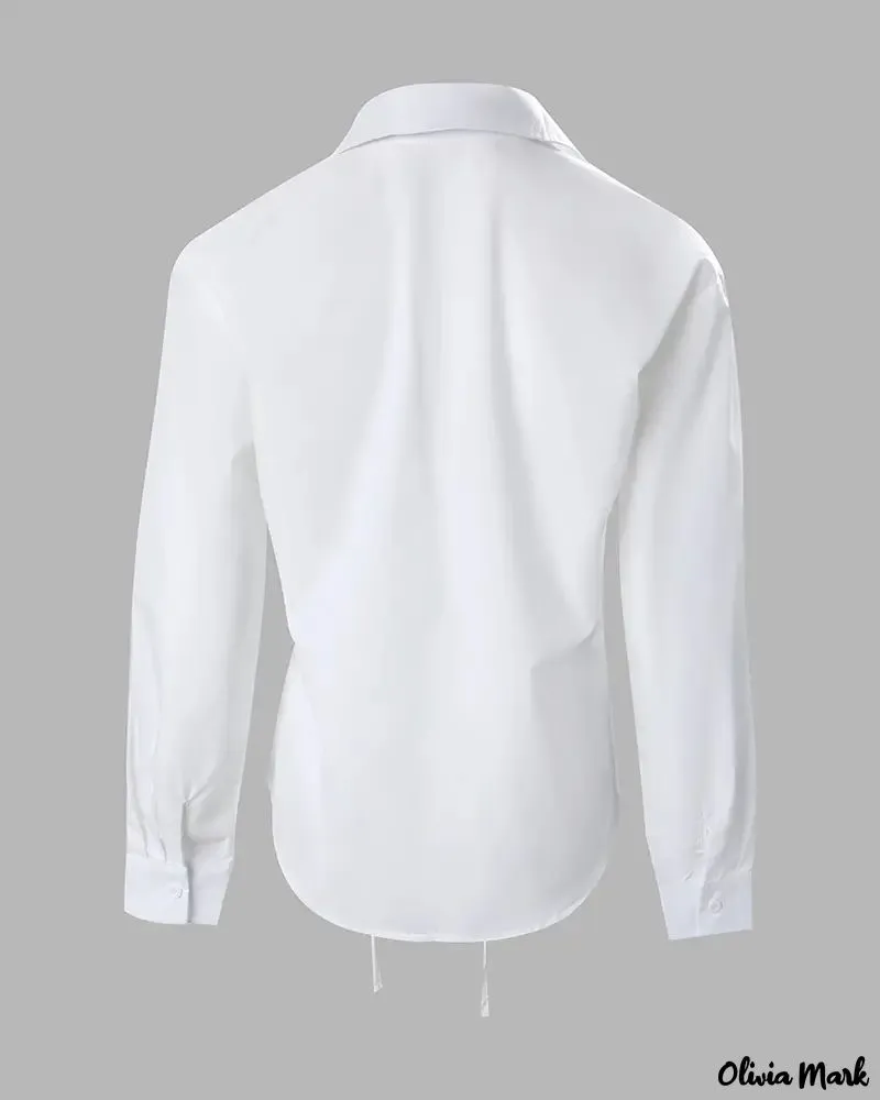 Deanwangkt - Long sleeve lace up pocket shirt