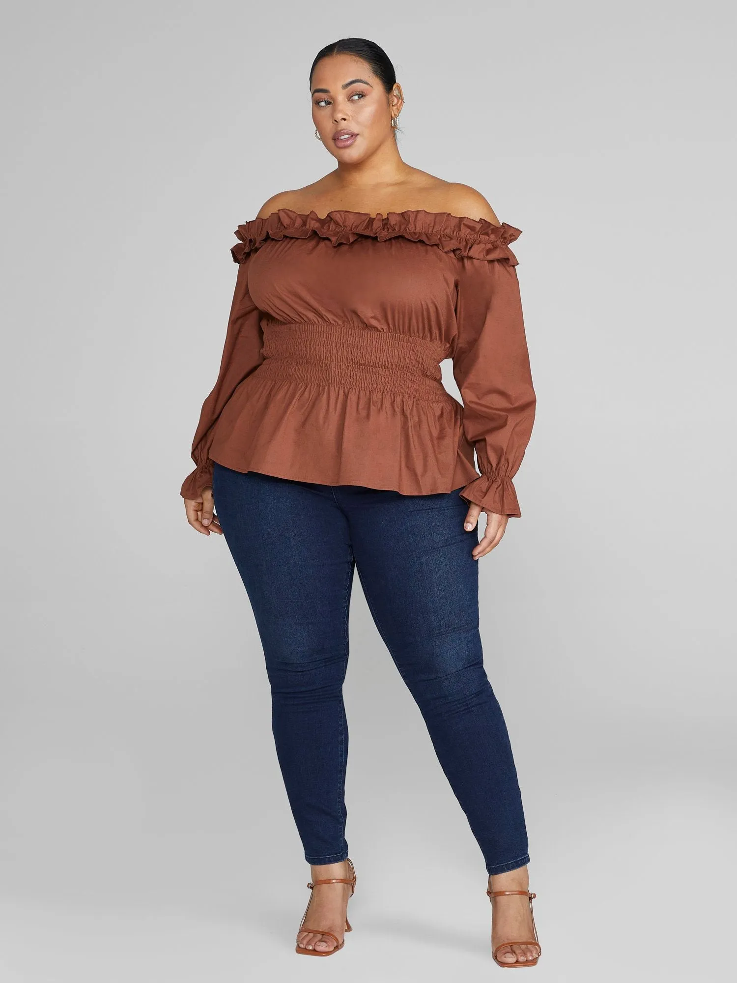 Deborah Off-The-Shoulder Peplum Top