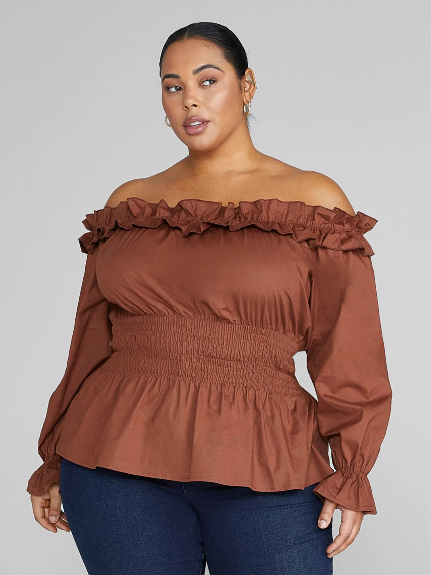 Deborah Off-The-Shoulder Peplum Top