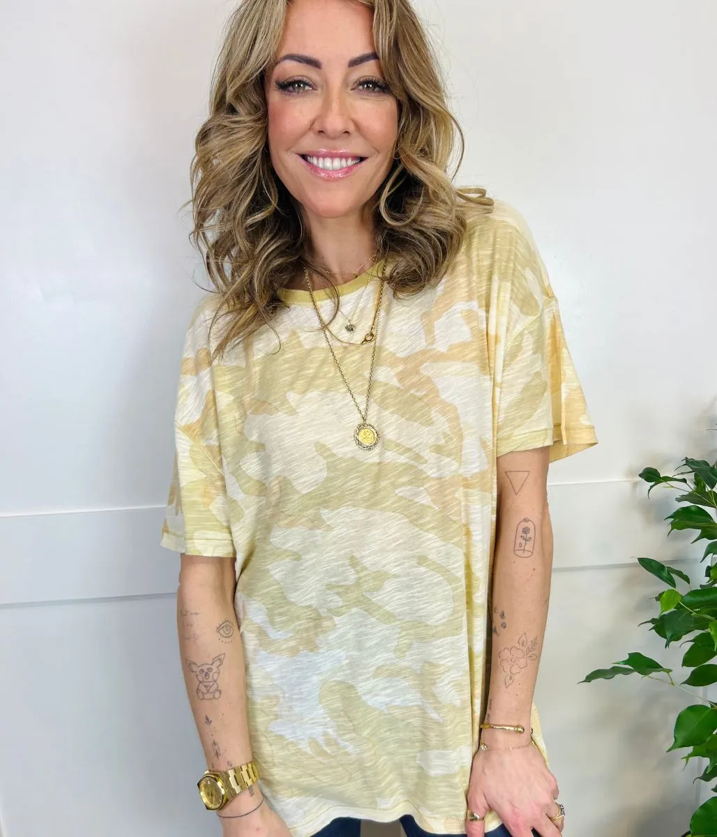 Free People Camo Relaxed Tee