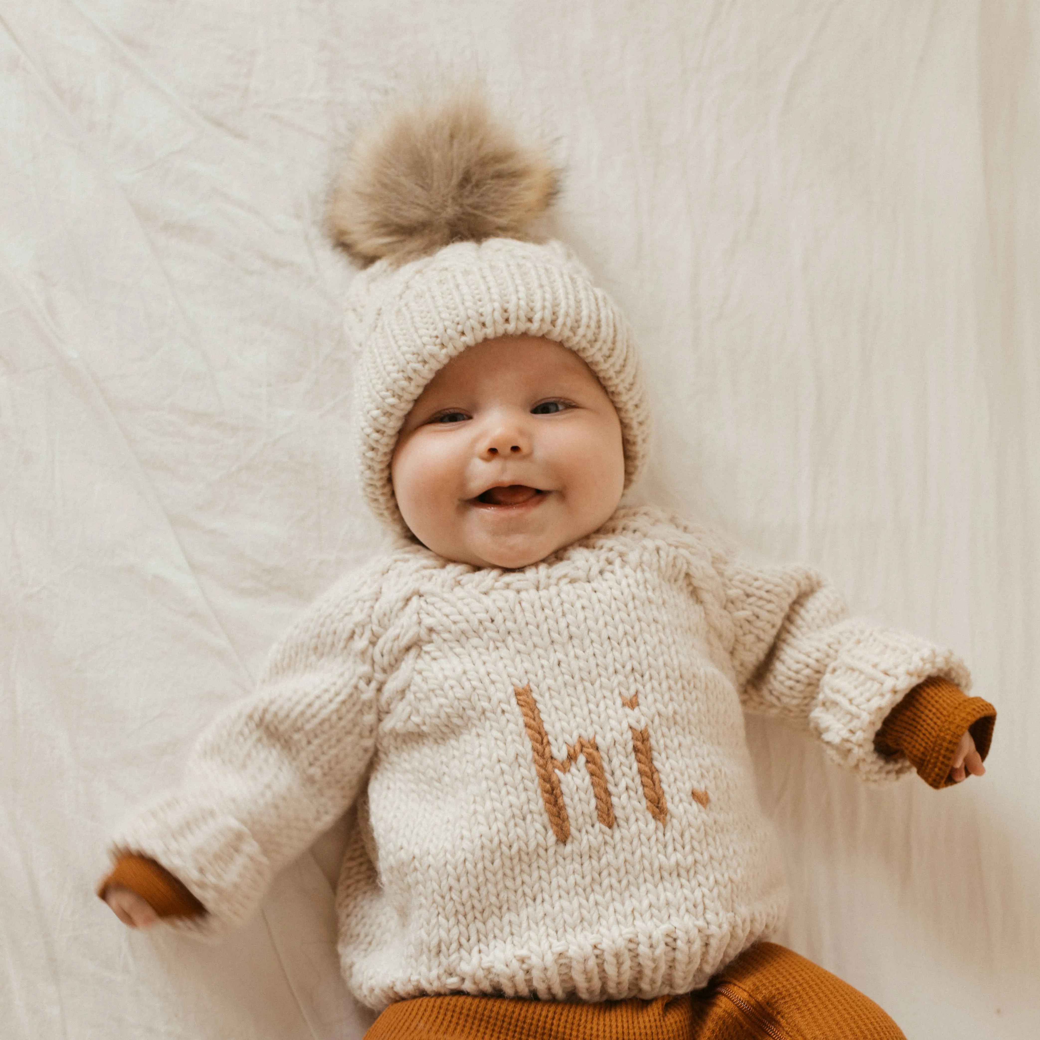 Hi. Pecan Crew Neck Sweater Baby & Toddler: 6-12 months