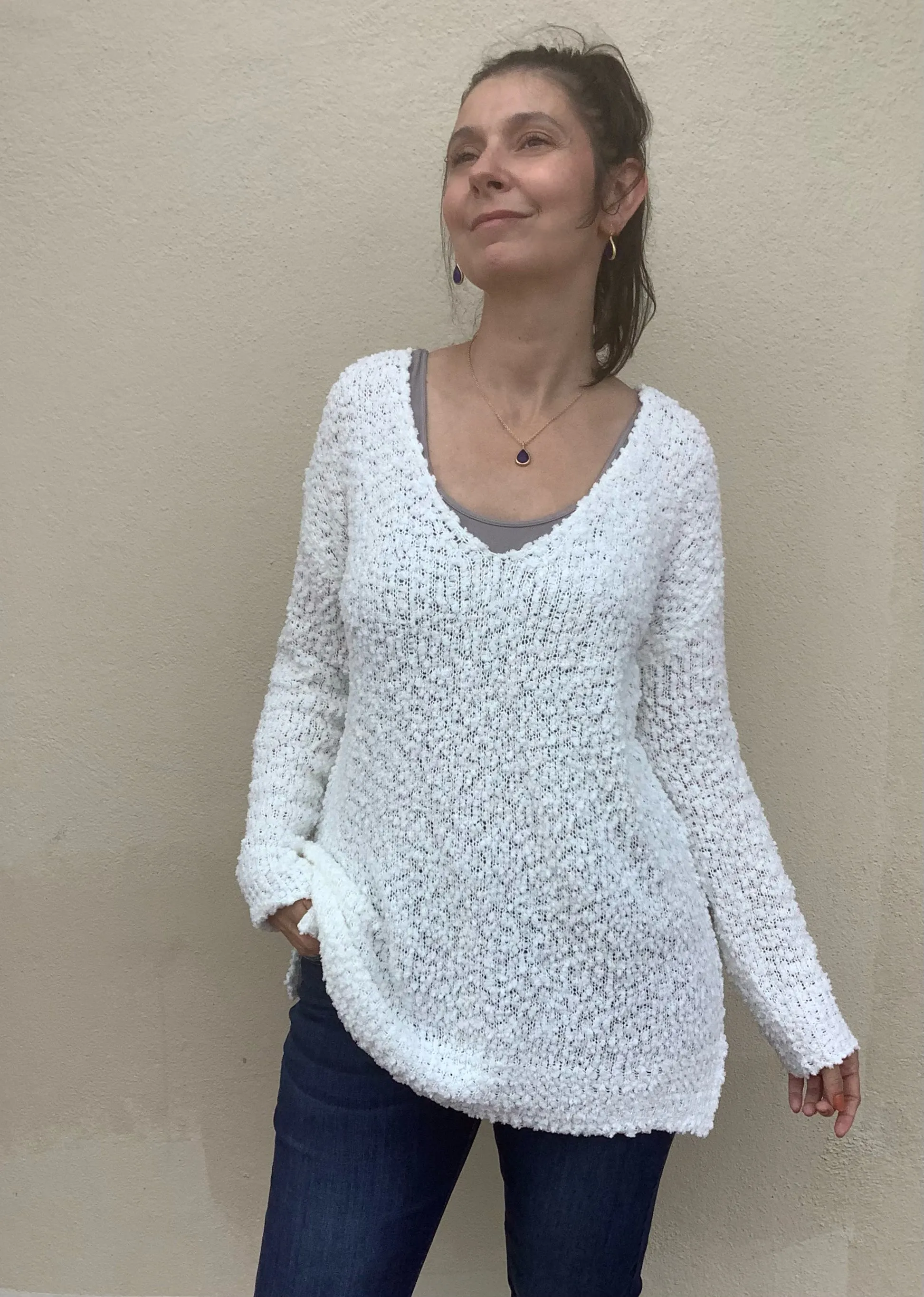 Ivory Popcorn Sweater