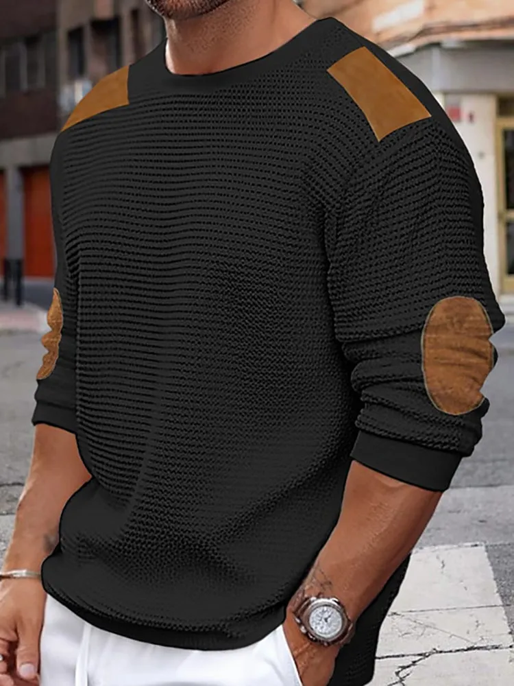 Joint Crew Neck Knitted Sweater