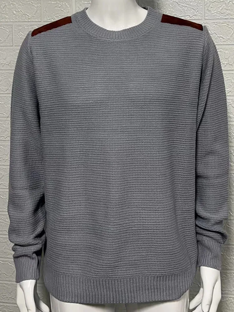 Joint Crew Neck Knitted Sweater