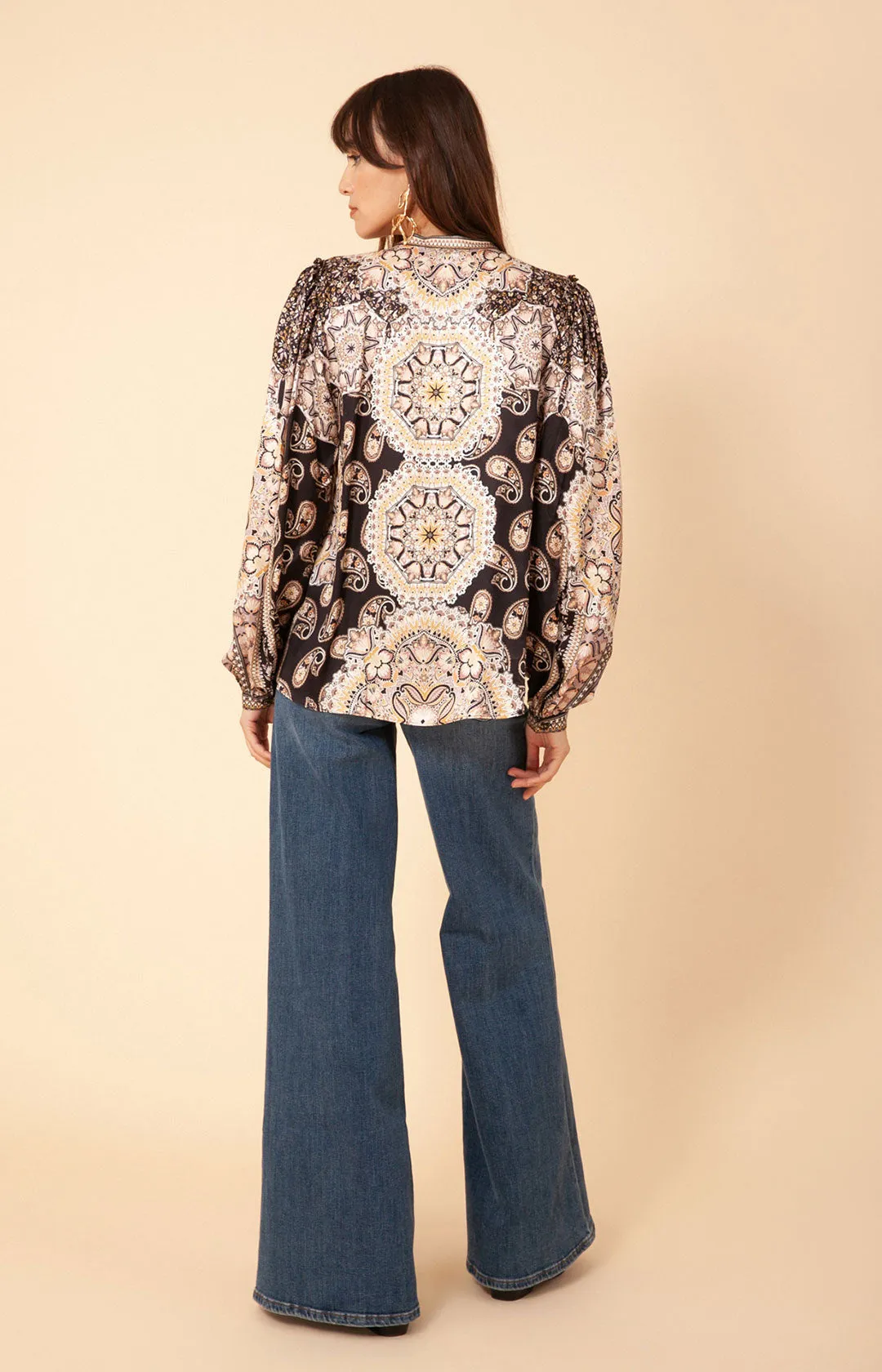 Joleen Charmeuse Top Beaded