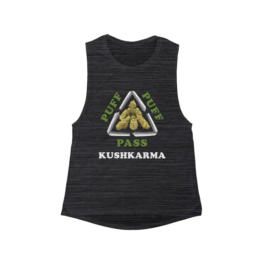 KCC Women's Tank Tops Flowy Scoop Muscle Tank/ Kushkarma