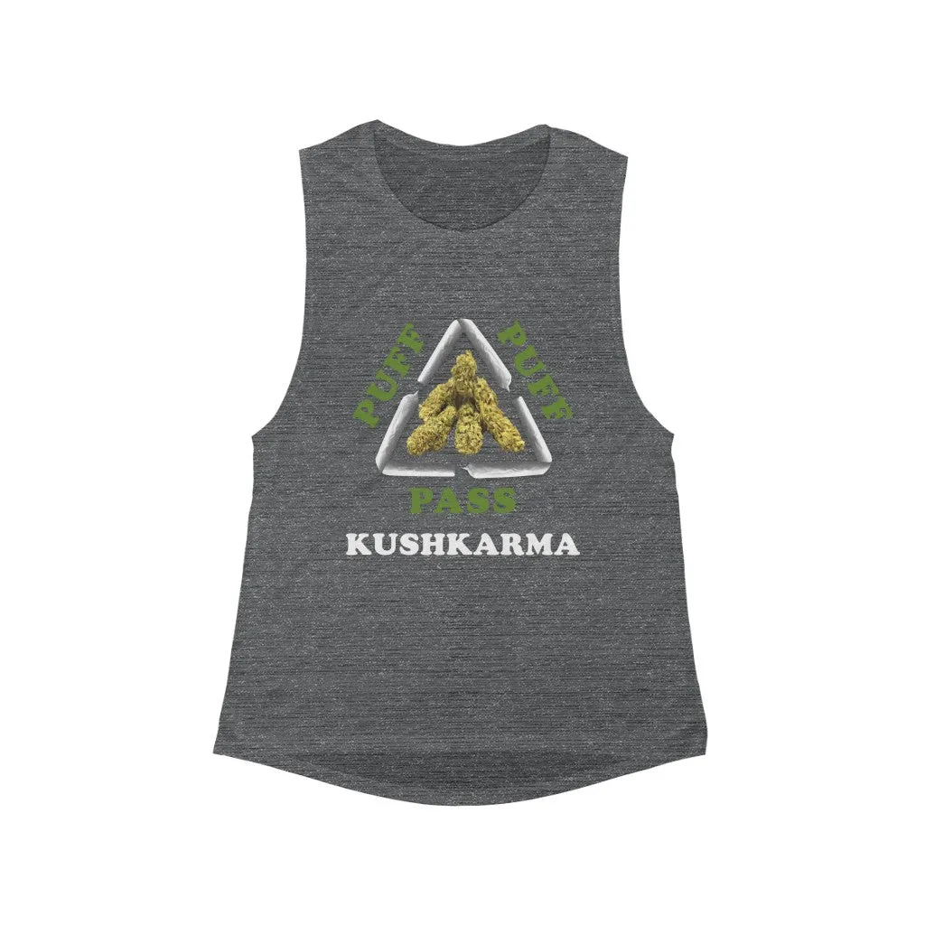 KCC Women's Tank Tops Flowy Scoop Muscle Tank/ Kushkarma