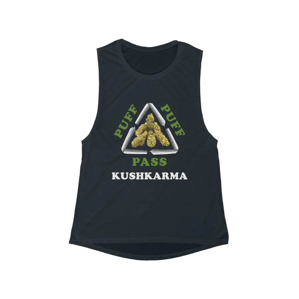 KCC Women's Tank Tops Flowy Scoop Muscle Tank/ Kushkarma