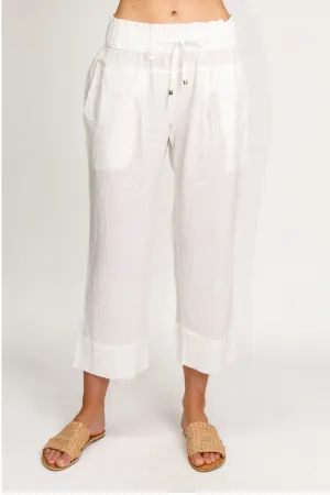 Lula Life Kona White Cropped Pant