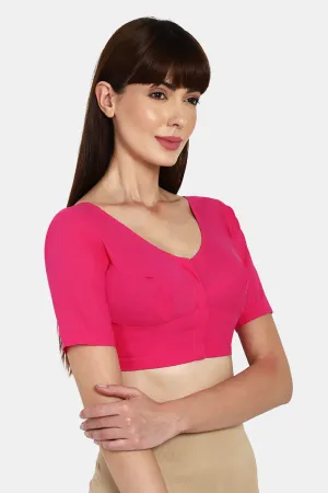 Naidu Hall Round neck long sleeve blouse - Fuchsia