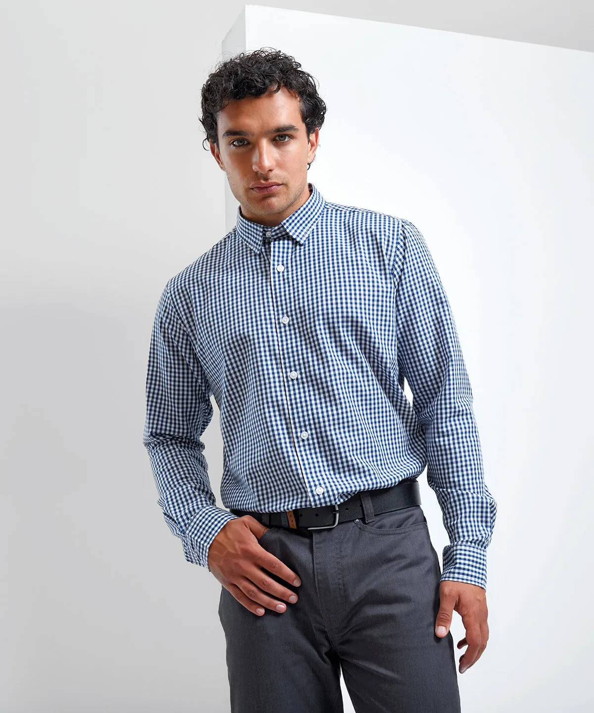 Navy/White - Maxton check long sleeve shirt