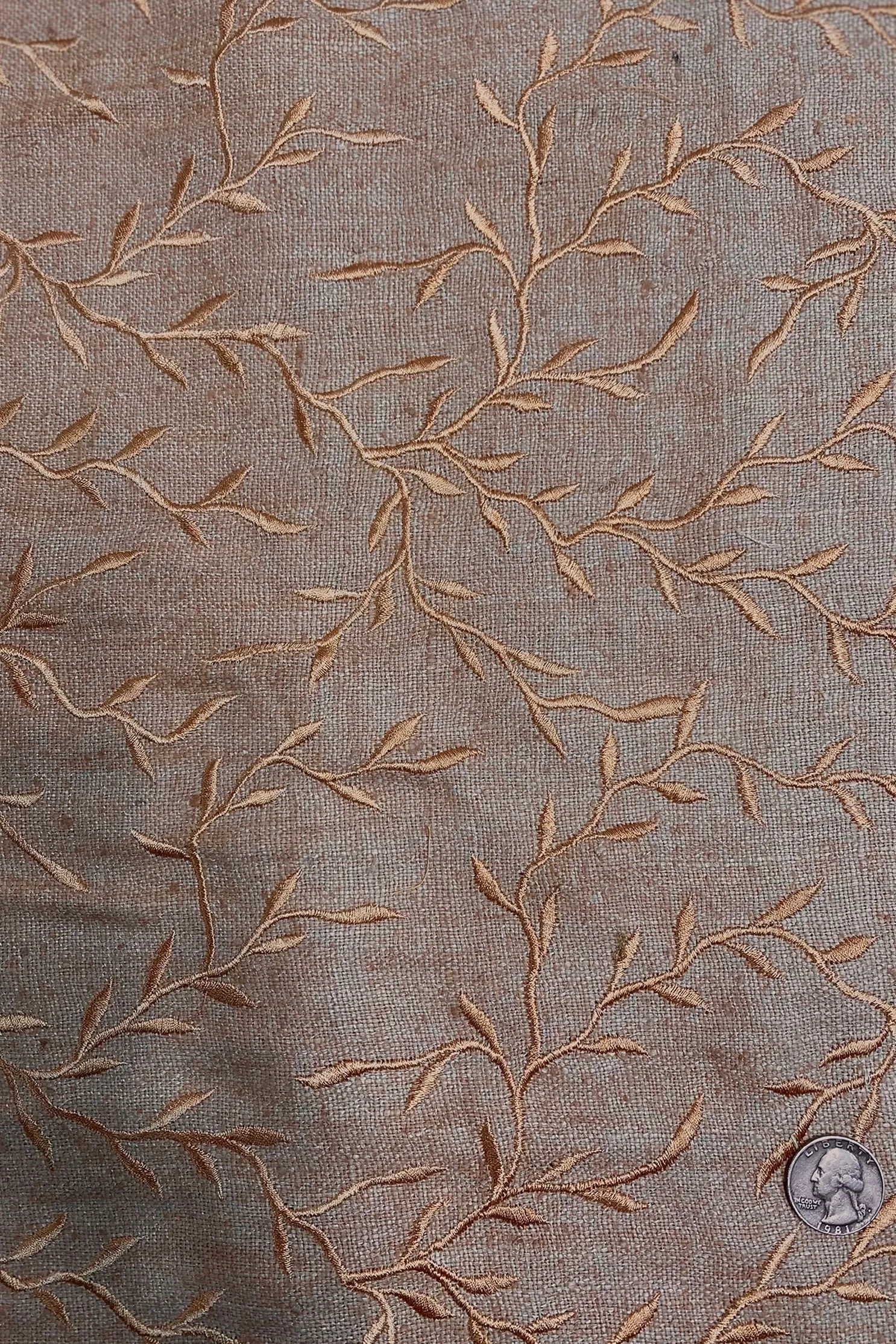 Nutmeg Embroidered Silk Linen MEMT-017-4