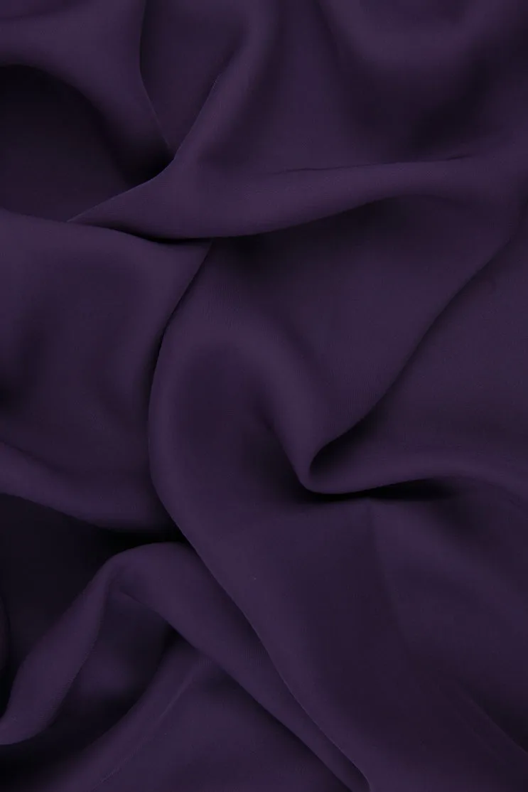 Plum Silk Double Georgette Fabric