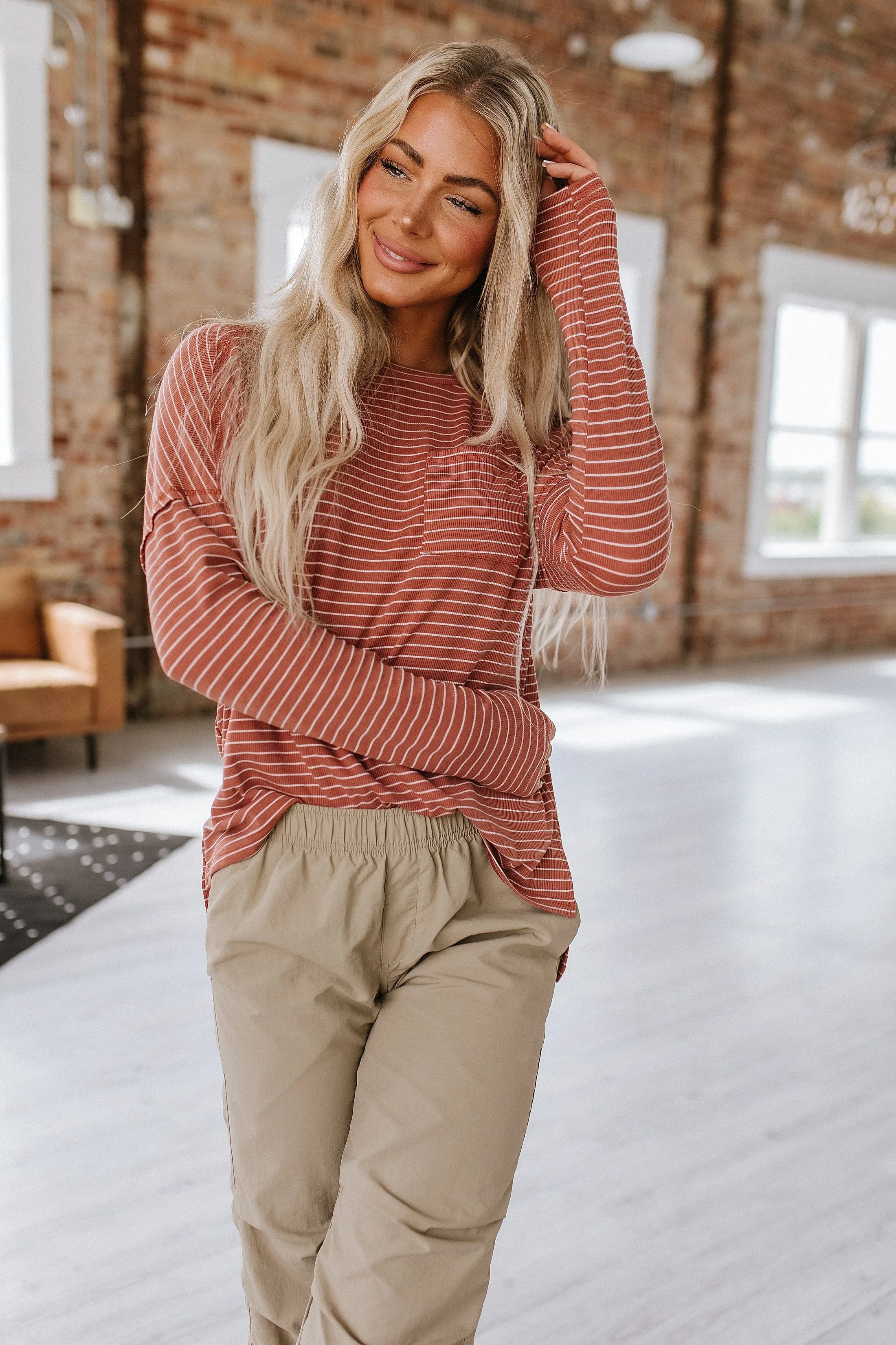 SALE - Liza Striped Long Sleeve Top | Size Small