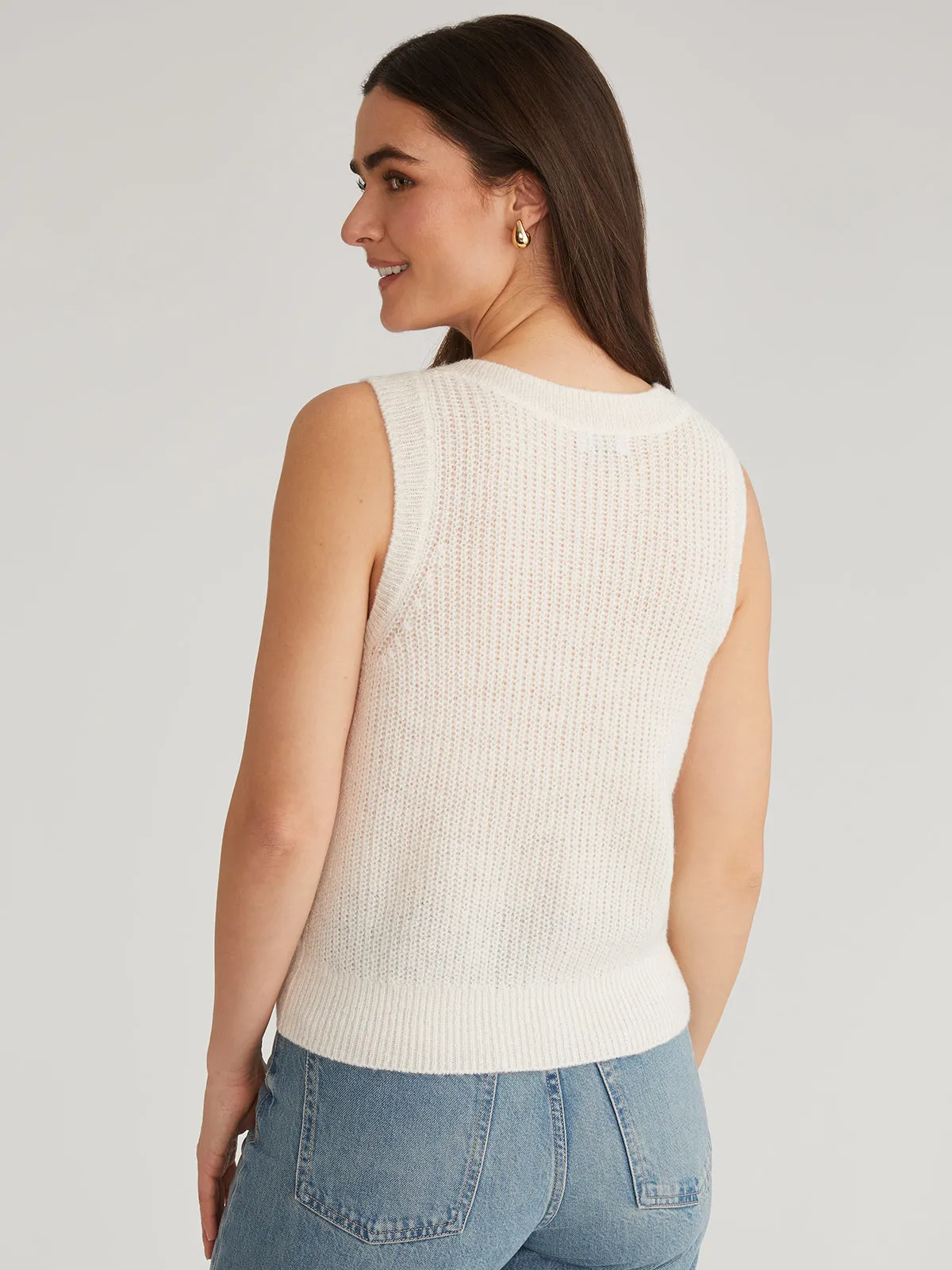 Serena: Pointelle V-Neck Vest