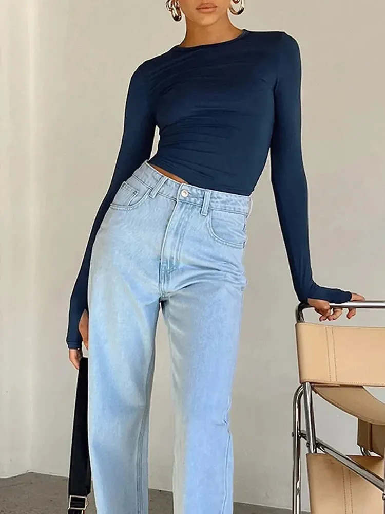 Slim Fit Crew Neck Solid Camis Crop Top for Daily Wear