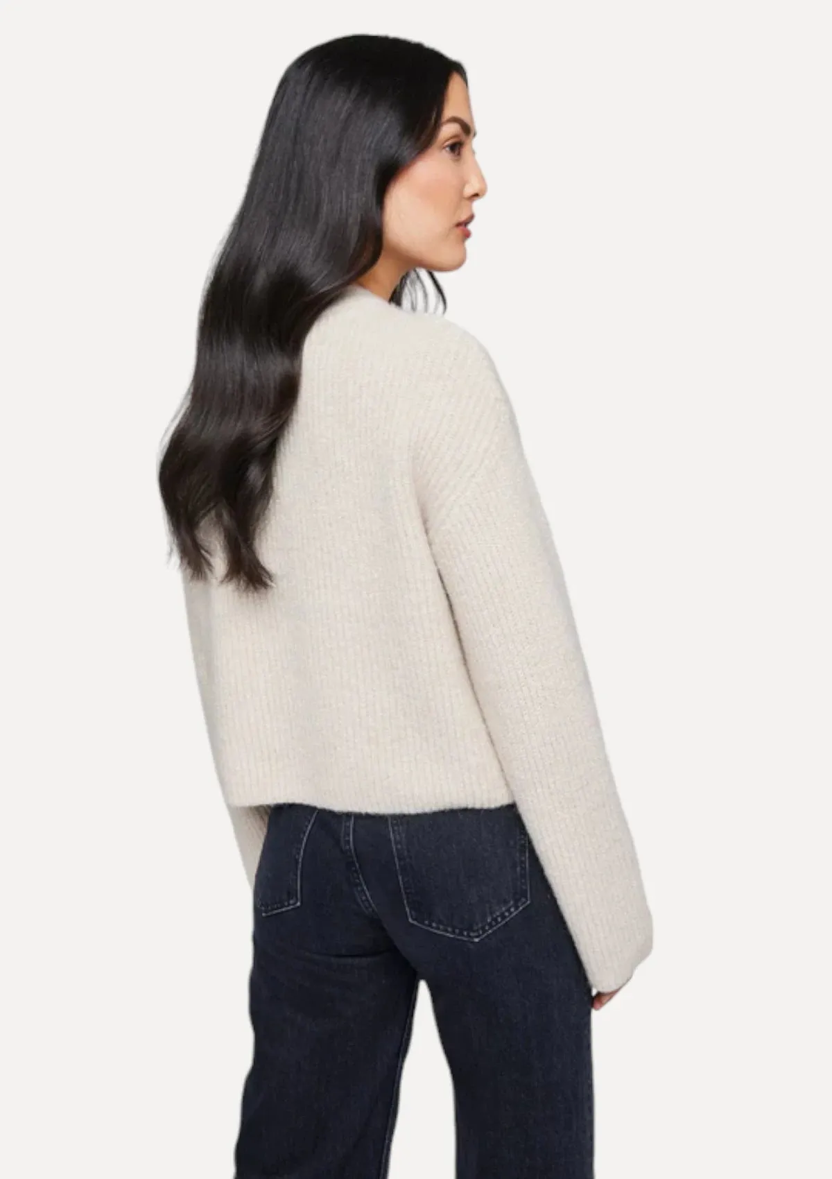 Tatlyn Relaxed Fit Crewneck Pullover - Bone