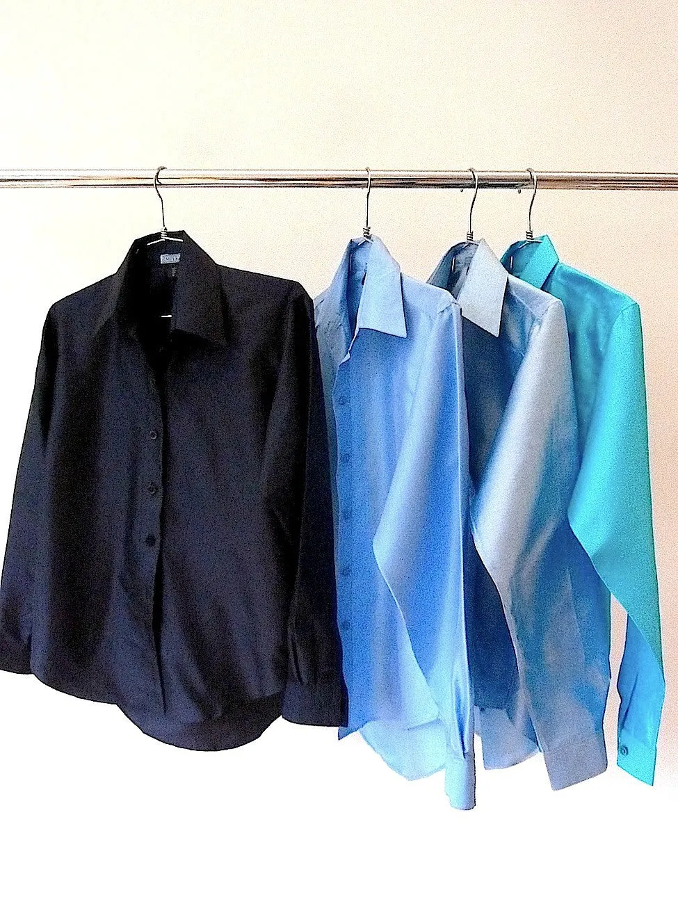 Thai Silk Button Down Shirt Assorted Blues