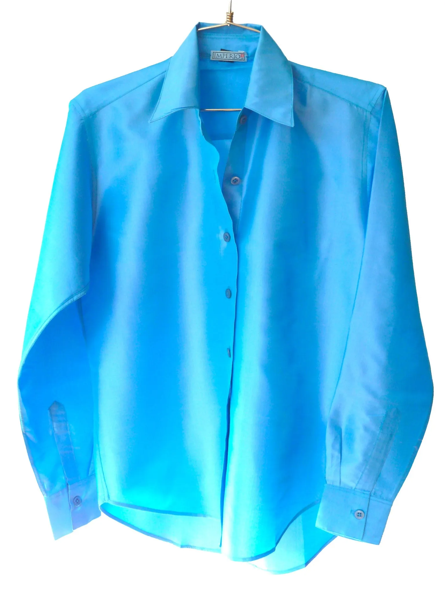 Thai Silk Button Down Shirt Assorted Blues