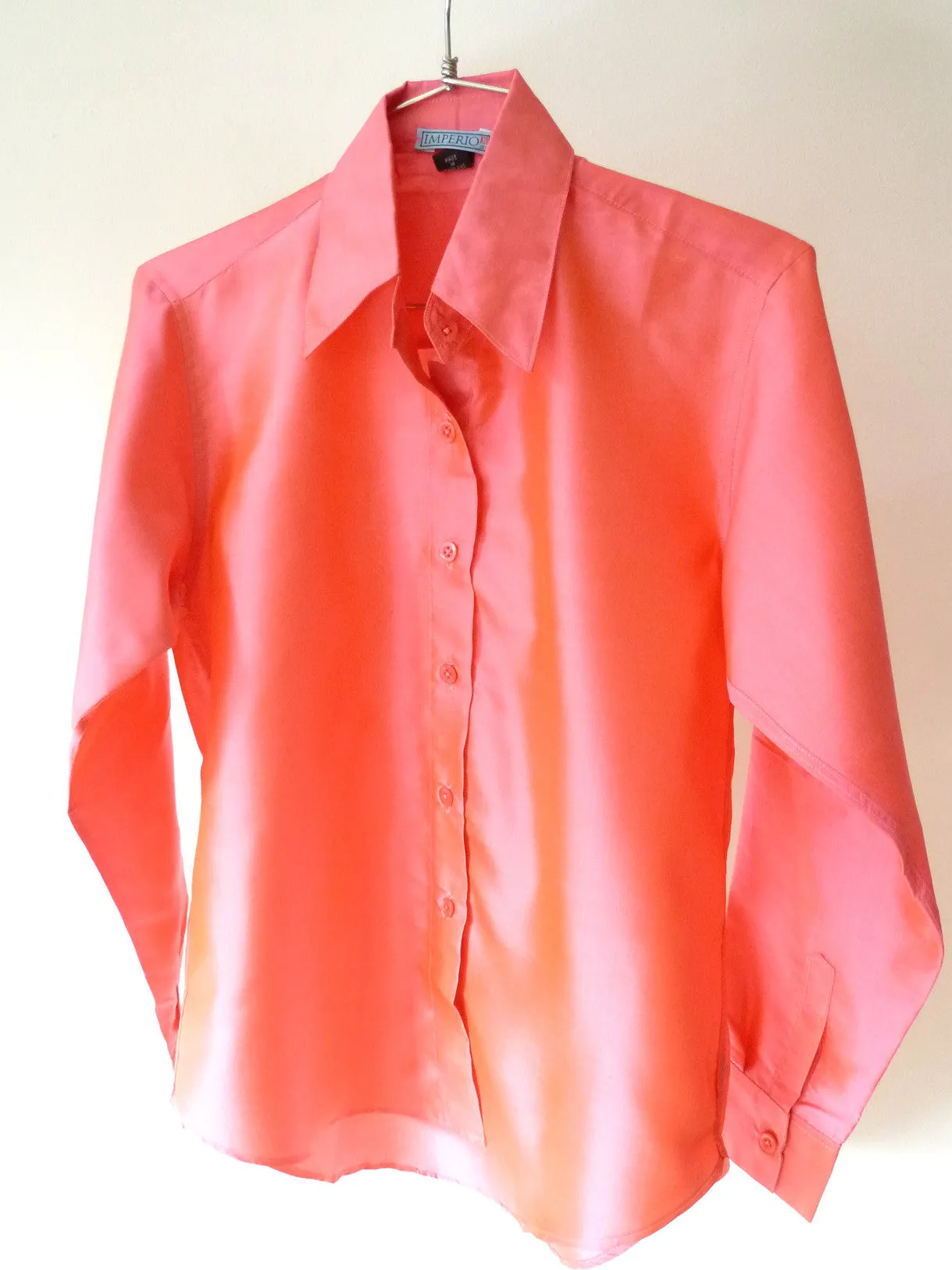 Thai Silk Button Down Shirt Salmon