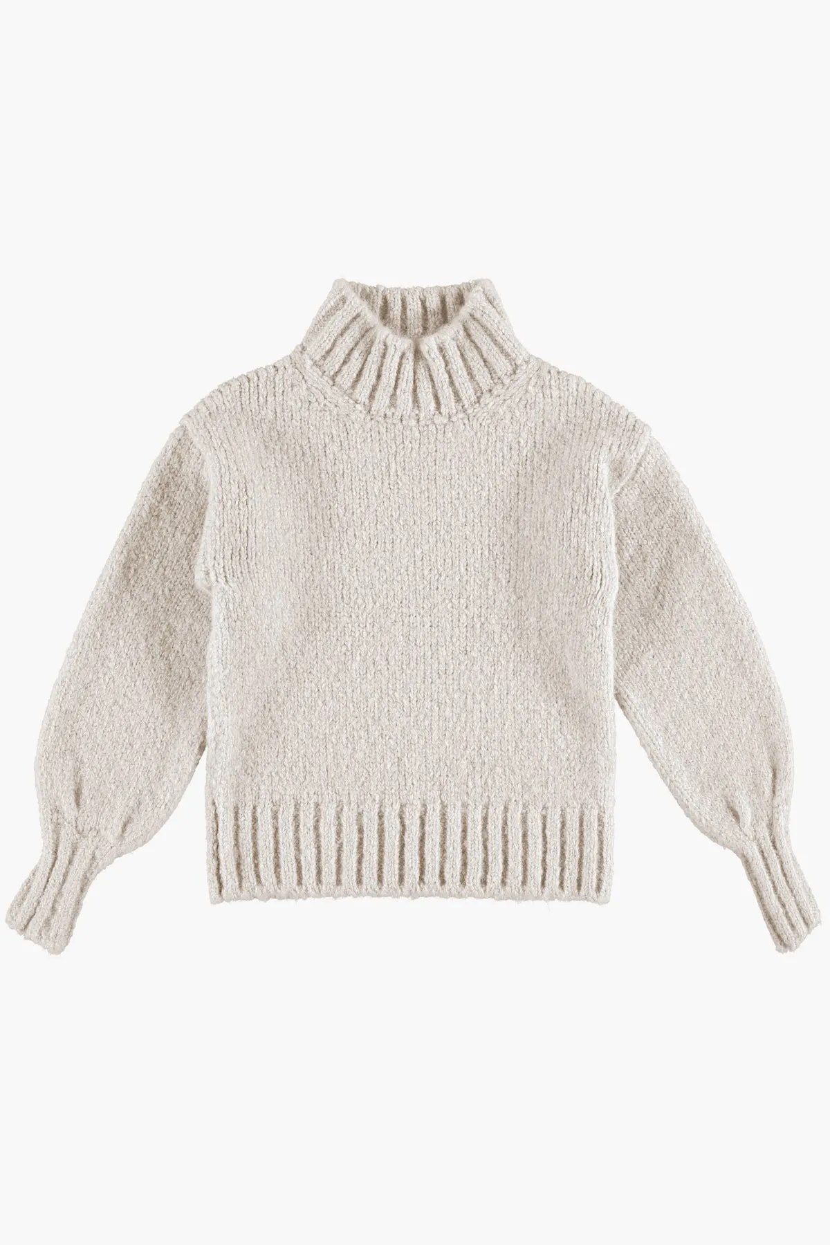 Tocoto Vintage Turtleneck Girls Sweater - Beige (Size 8 left)