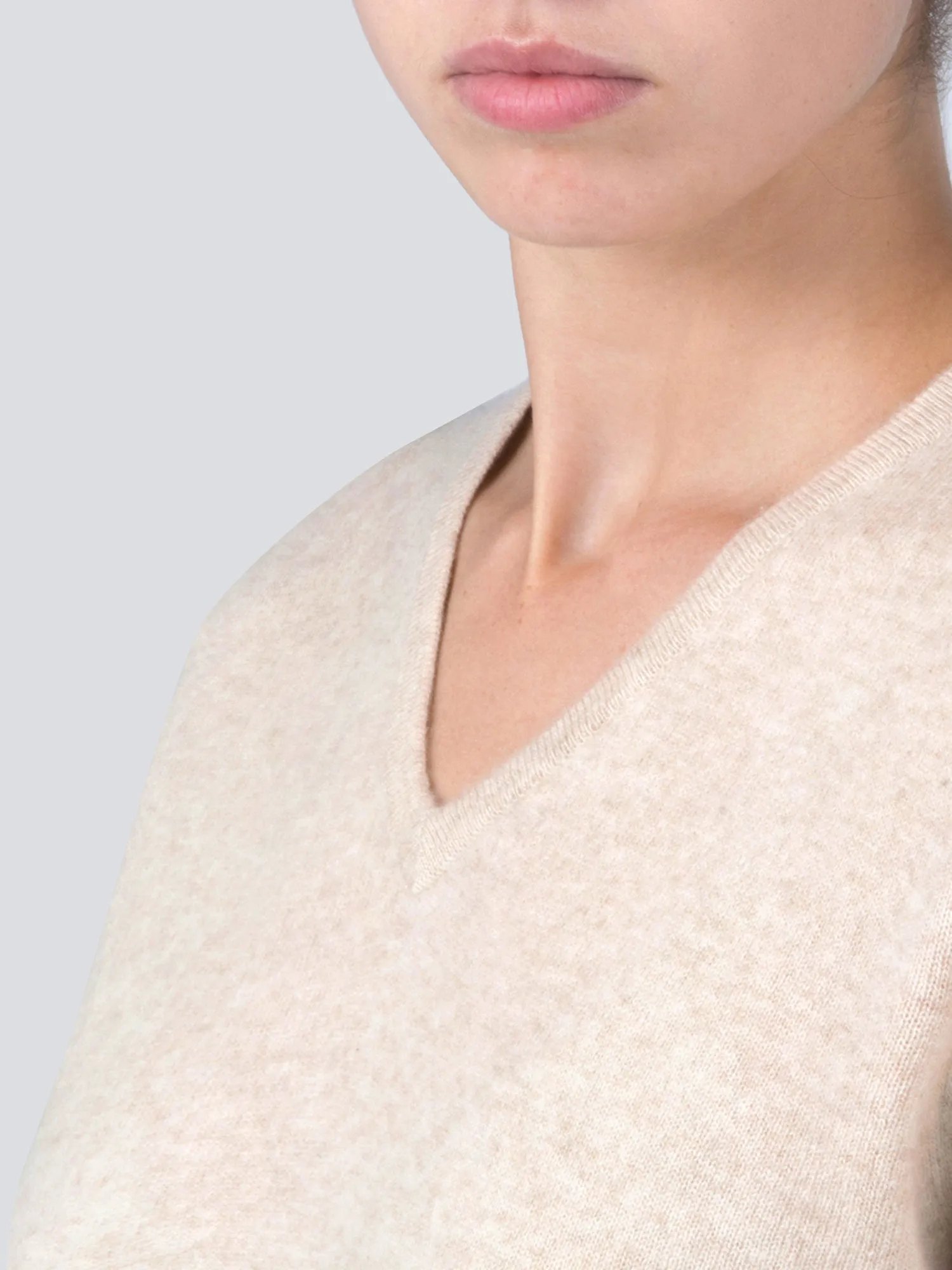 V Neck Sweater_Oatmeal