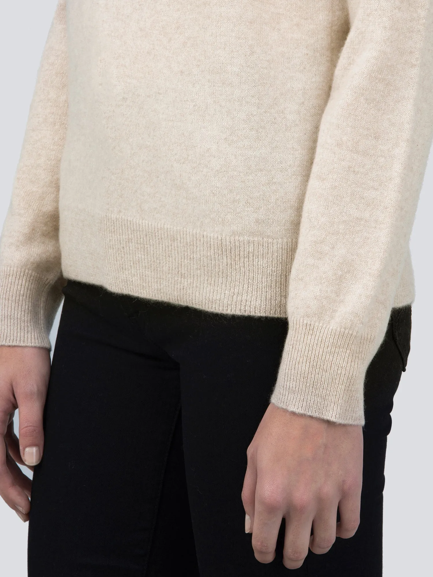 V Neck Sweater_Oatmeal